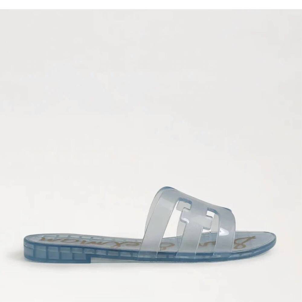 NEW SAM EDELMAN women's bay jelly slide sandal in azure blue